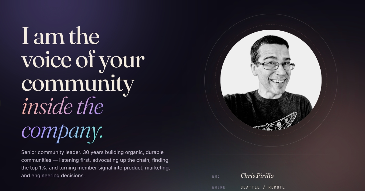 Chris Pirillo — Senior Community Leader